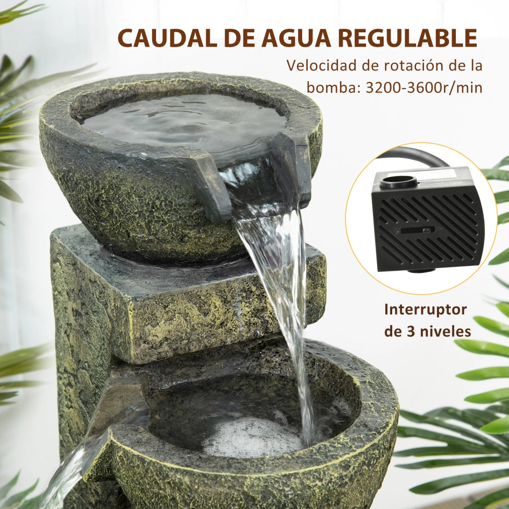 Fontana a Cascata a 4 Livelli 5W ¨C Minimal ¨C Multicolore 25x24x60 cm