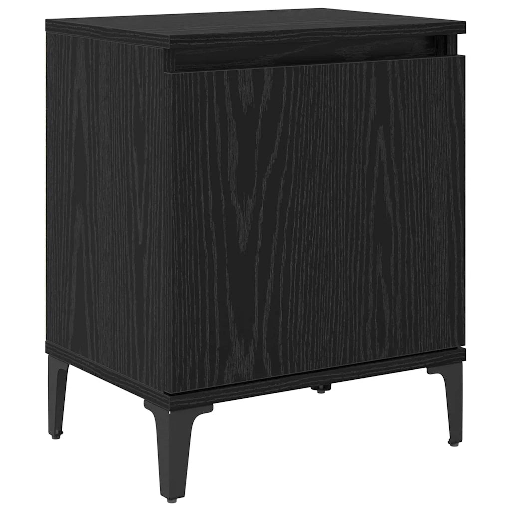 Armadio da Notte Rovere Nero 40 x 30 x 50 cm Legno multistrato 875109