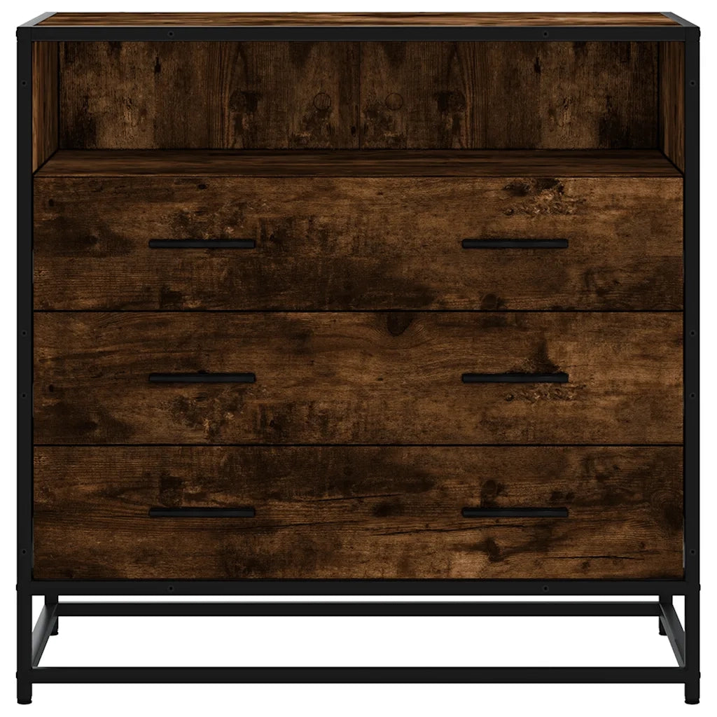 Cassettiera Rovere Fumo 70x41x70 cm in Legno Multistrato 849086
