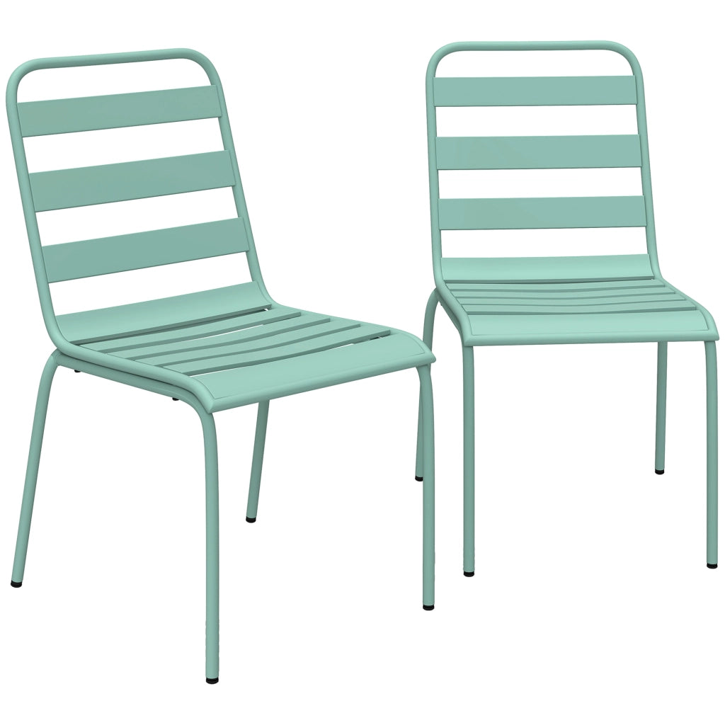 Sedie da Giardino Impilabili in Metallo ¨C Xylo ¨C Set 2 Pezzi Verde