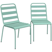 Sedie da Giardino Impilabili in Metallo ¨C Xylo ¨C Set 2 Pezzi Verde