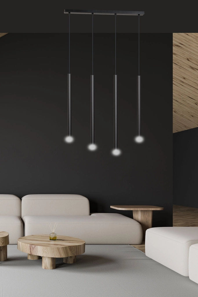 Lampadario Emibig Selter 4xG9 nero regolabile 120cm