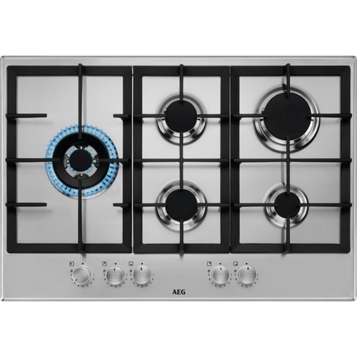 Aeg hgb75520sm piano cottura ad incasso 6000 slim profile 75 cm 5 fuochi colore inox