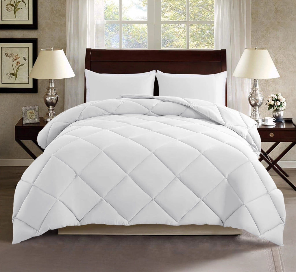 Piumino Letto Bianco Ignifugo Certificato Classe 1IM 100/200/300 Gr Microfibra Anallergica Manopesca Effetto Piuma Prodotto Italiano Hotel Strutture - Piumino 100Gr - Singolo