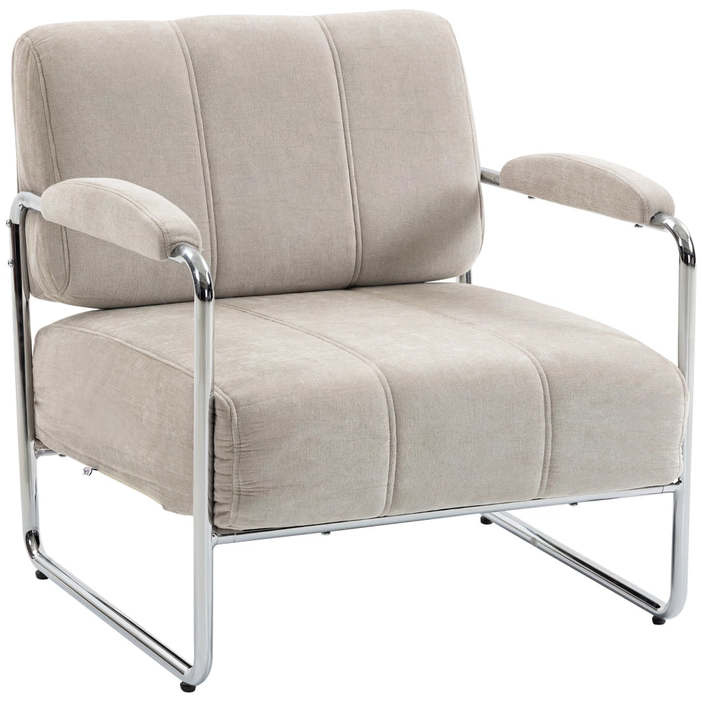 Poltrona e Poltroncina in Ciniglia Morbida ¨C Minimal ¨C Beige