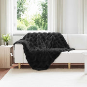 Coperta antiscivolo in finta di coniglio Olite 4 pcs Nero