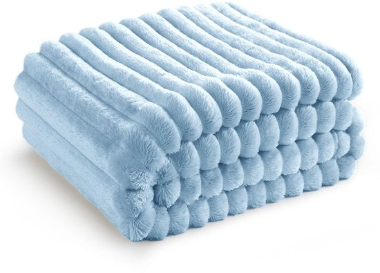 Piumino soffice - Decongestionante piumino e decongestionante piumino, piumino per divano, piumino morbido e caldo e denso di corduroy per la decorazione della camera, piumini per la stanza, piumino, azzurro chiaro, 150 x 200 cm