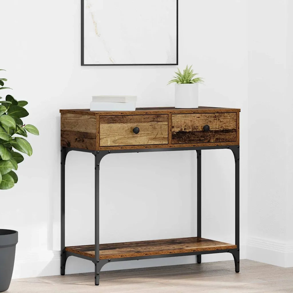 Tavolo consolle con cassetto Legno vecchio 75 x 34,5 x 75 cm 871296