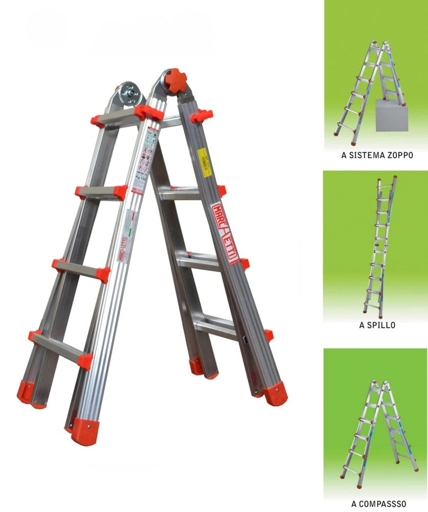 1pz scala alluminio multiuso 4+4 gradini 4,10 m cod:ferx.57214