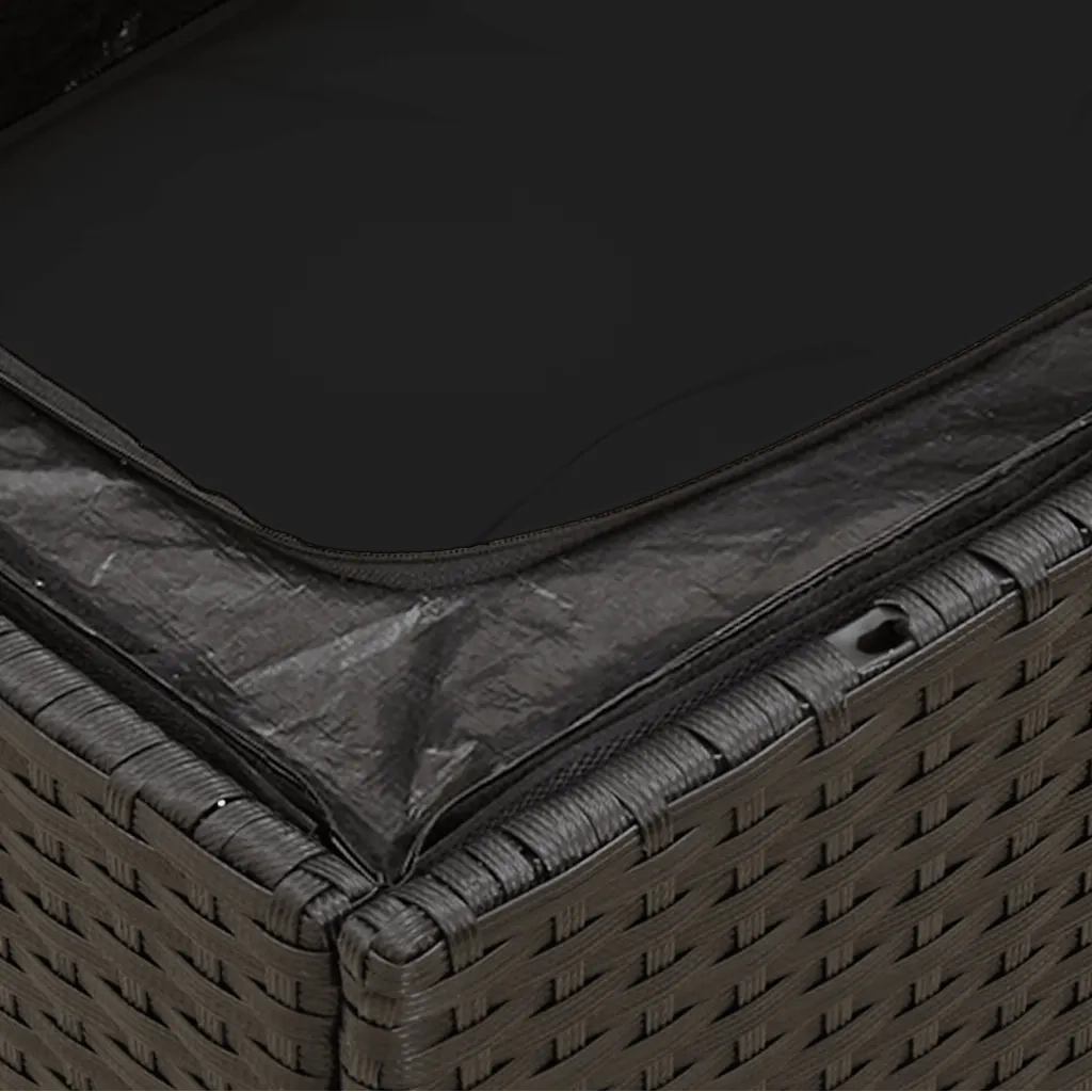Divano da giardino con cuscini 3 posti nero in polyrattan 365988