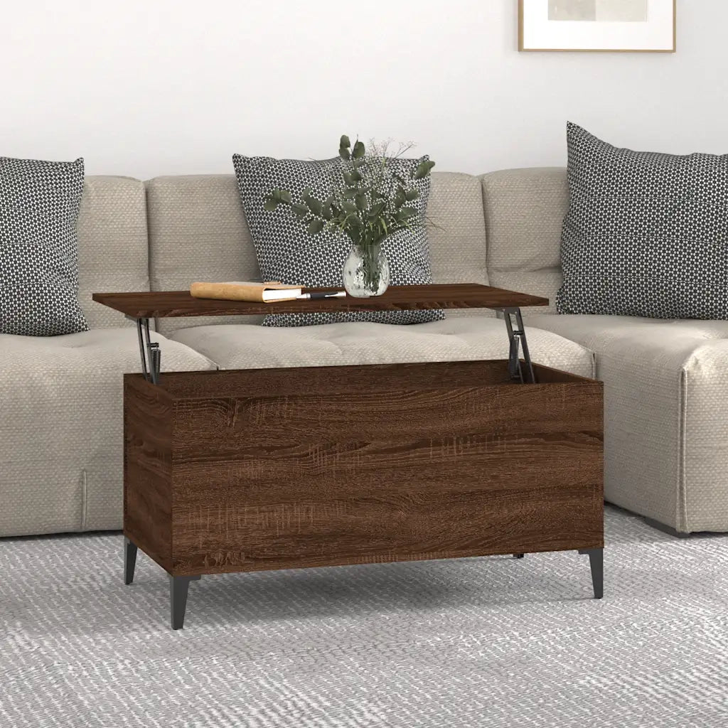 Tavolino salotto | Tavolino da caff¨¨ | Tavolino da Soggiorno Rovere Marrone 90x44,5x45 cm Legno Multistrato