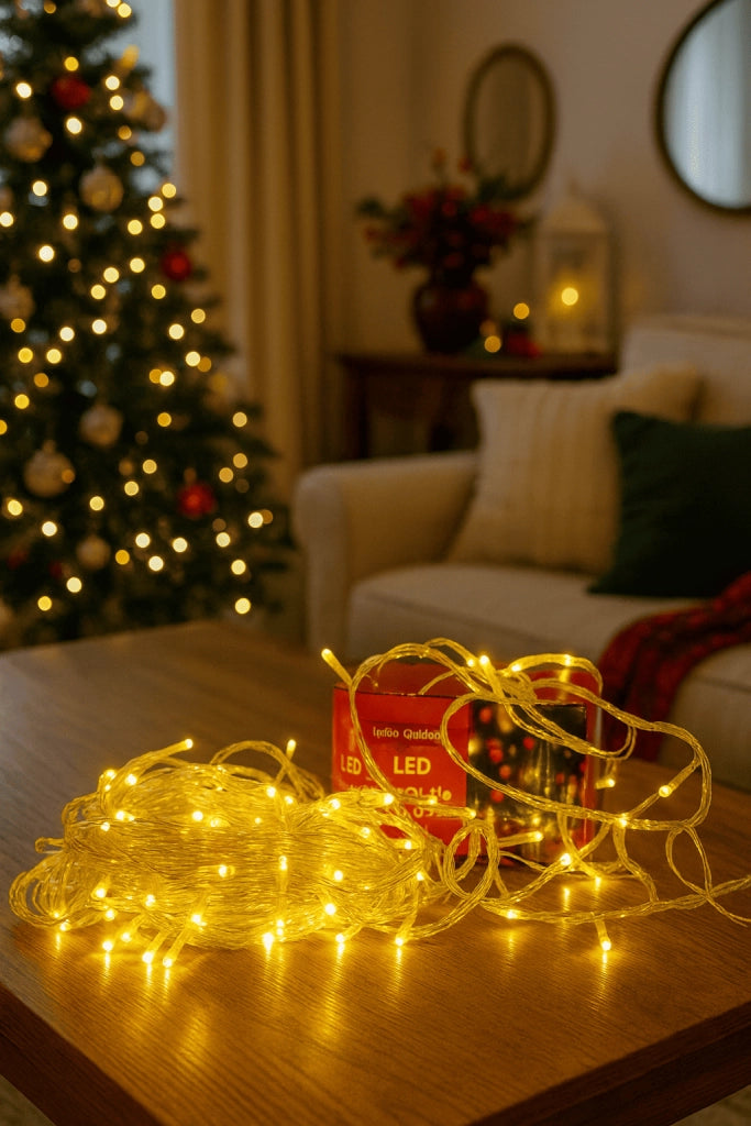 Luci Led per albero di natale decorazione con 8 giochi luce da 10/20/30/50 metri colori misti certificate IP65 prolungabile COLORE LED: BIANCO CALDO, LUNGHEZZA: 50 mt - 500 led