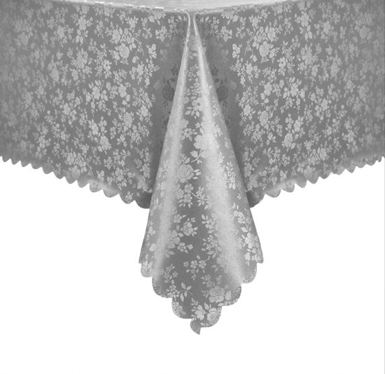 Telaio per tavolo in tessuto 100x140 cm, grigio, venduto per metro, rettangolare, 350 g/m², lavabile, telo per tavolo in plastica, 100% impermeabile, decorazione per compleanni, feste, esterno, Natale, Capodanno, tavola da pranzo