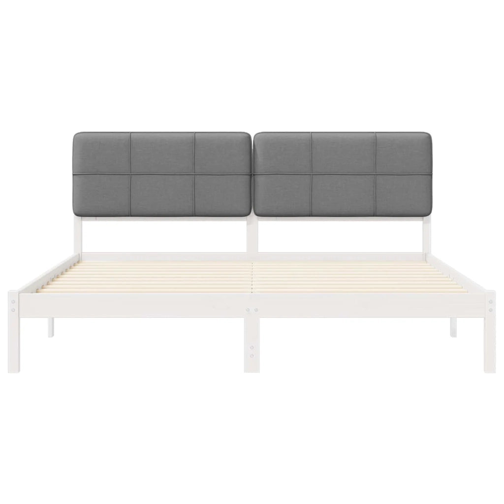 Letto con Testiera Rivestita Grigio chiaro 200 x 200 cm 3405567