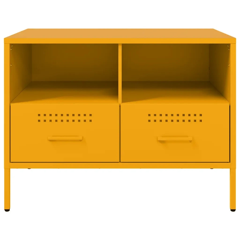 Mobile TV | Armadietto TV | Mobile Porta TV Giallo Senape 68x39x50,5 cm in Acciaio