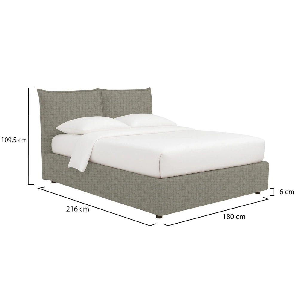 Wetherby, Letto Matrimoniale Sfoderabile Made in Italy, Grigio