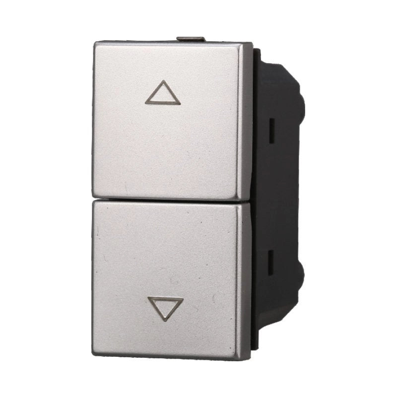Pulsante Saliscendi Commutatore 2P 10A Tapparelle Colore Grigio Compatibile Con Bticino Axolute