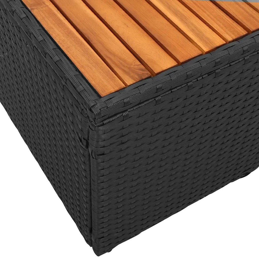 Divano da giardino Nero 184 x 62 x 85cm polyrattan 42006818