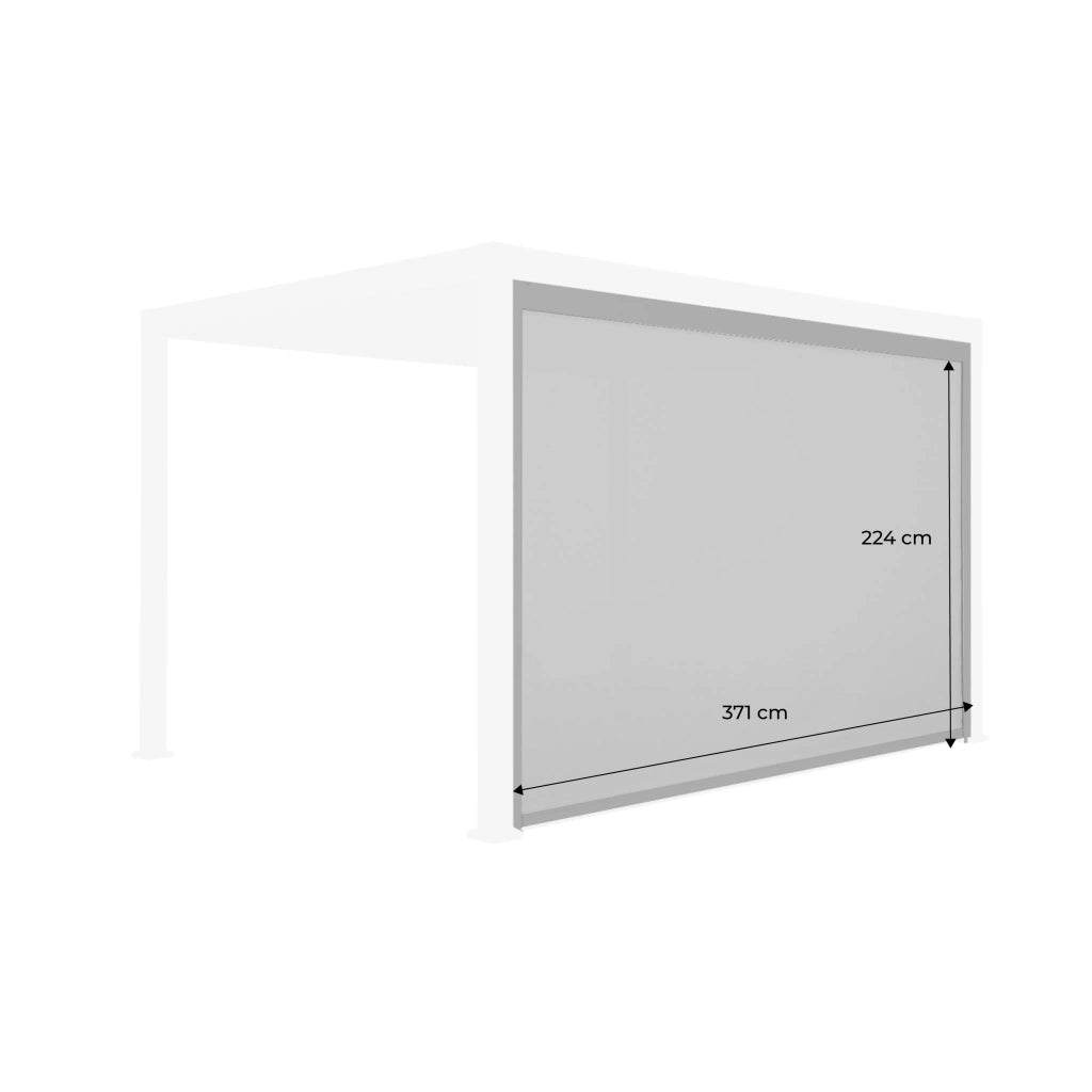 tenda laterale avvolgibile alluminio e textilene per pergola, 4m ,