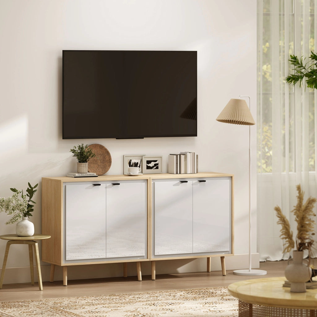 Armadio a muro ¨C zephmum ¨C bianco e rovere 72x35x77