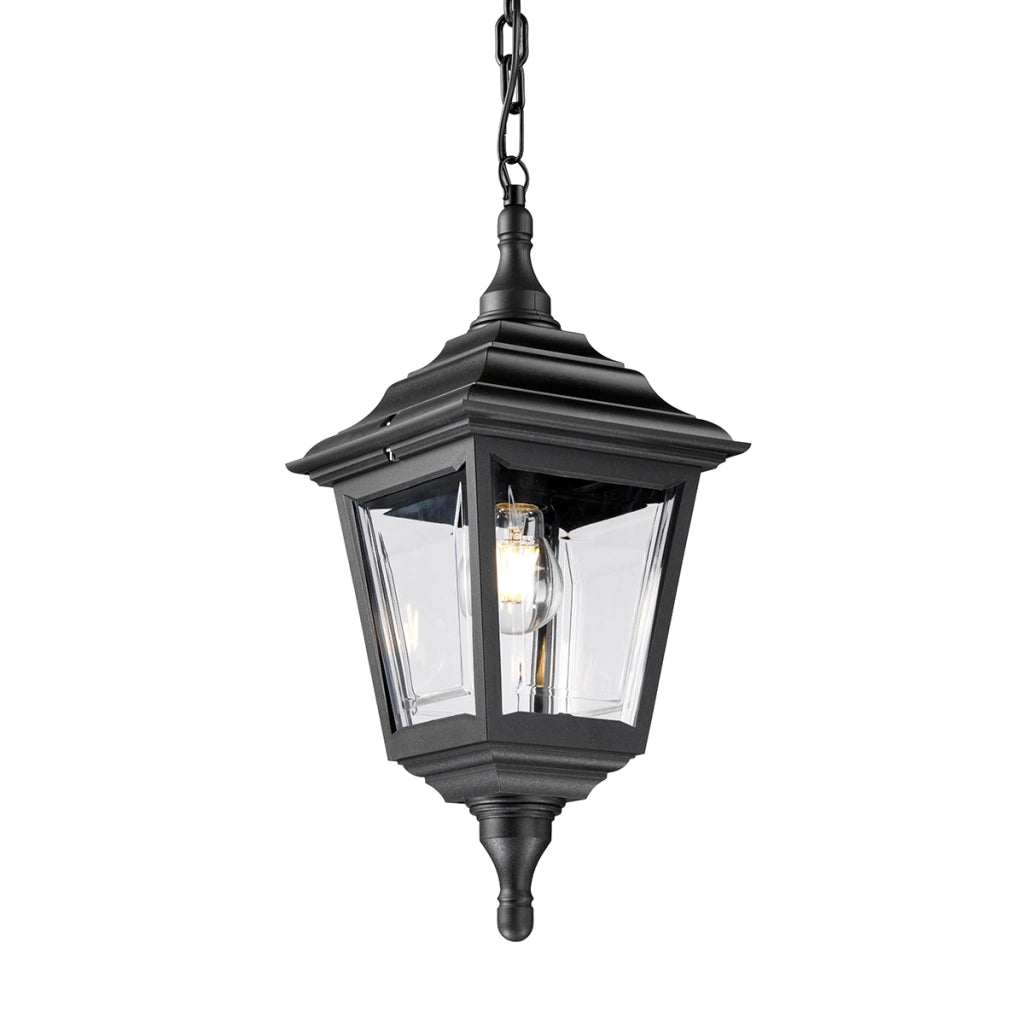 Lampada a sospensione esterna nera E27 60W Kerry Elstead
