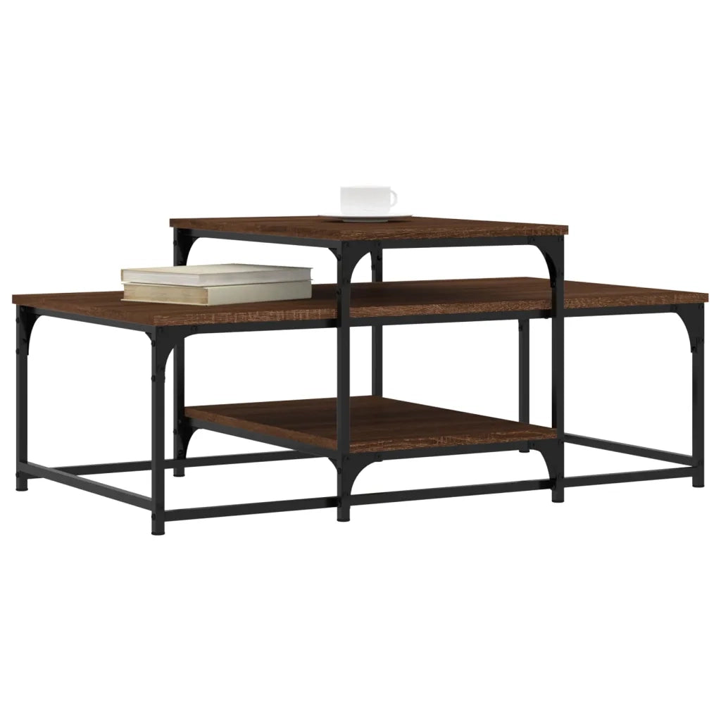 Tavolino salotto | Tavolino da caff¨¨ | Tavolino da Soggiorno Rovere Marrone 102x60x45cm Legno Multistrato