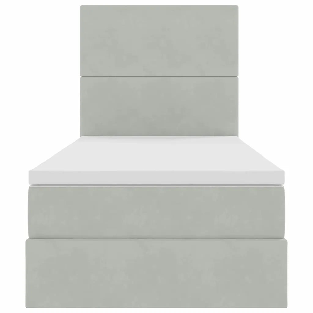 Letto con contenitore e LED Grigio chiaro 90 x 200 cm Velluto 3372579