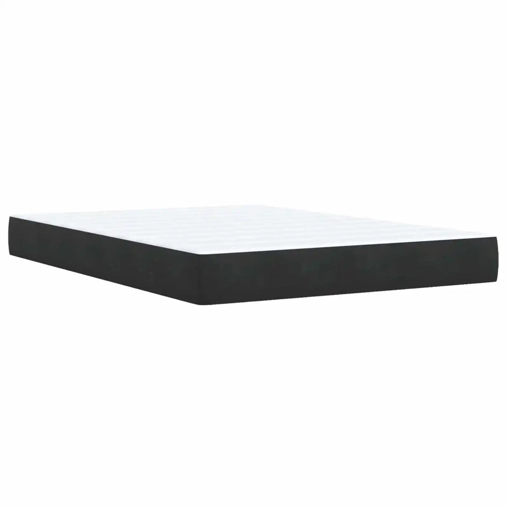 Letto box spring con materasso Nero 160 x 200 cm Velluto 3451705