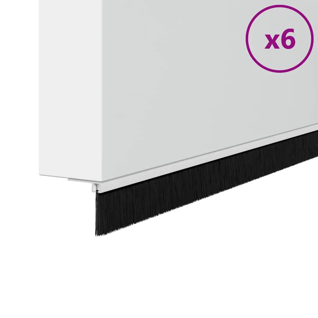 Spazzole per porte a vite 6 pcs Bianco 100 cm Lega di alluminio 42019550