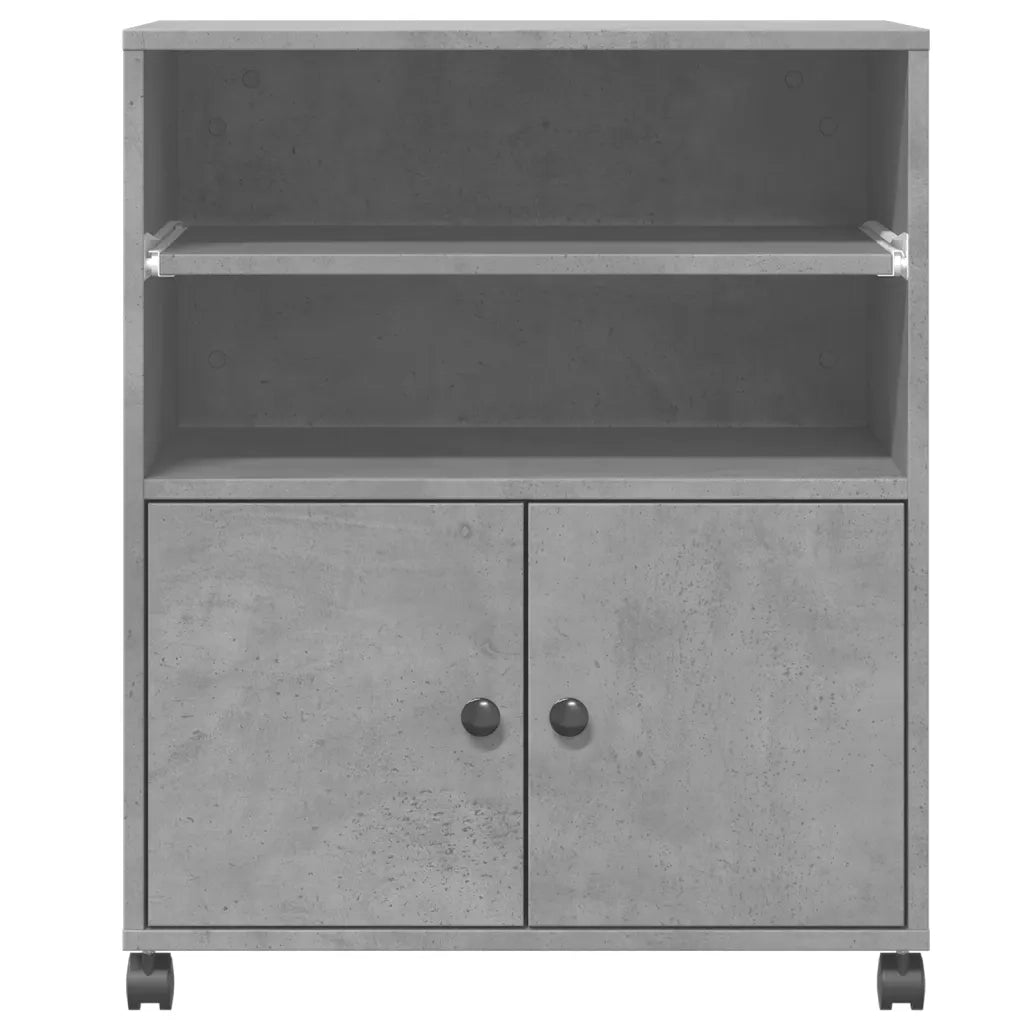 Supporto per Stampante con Ruote Grigio Cemento 60x48x74 cm 840635
