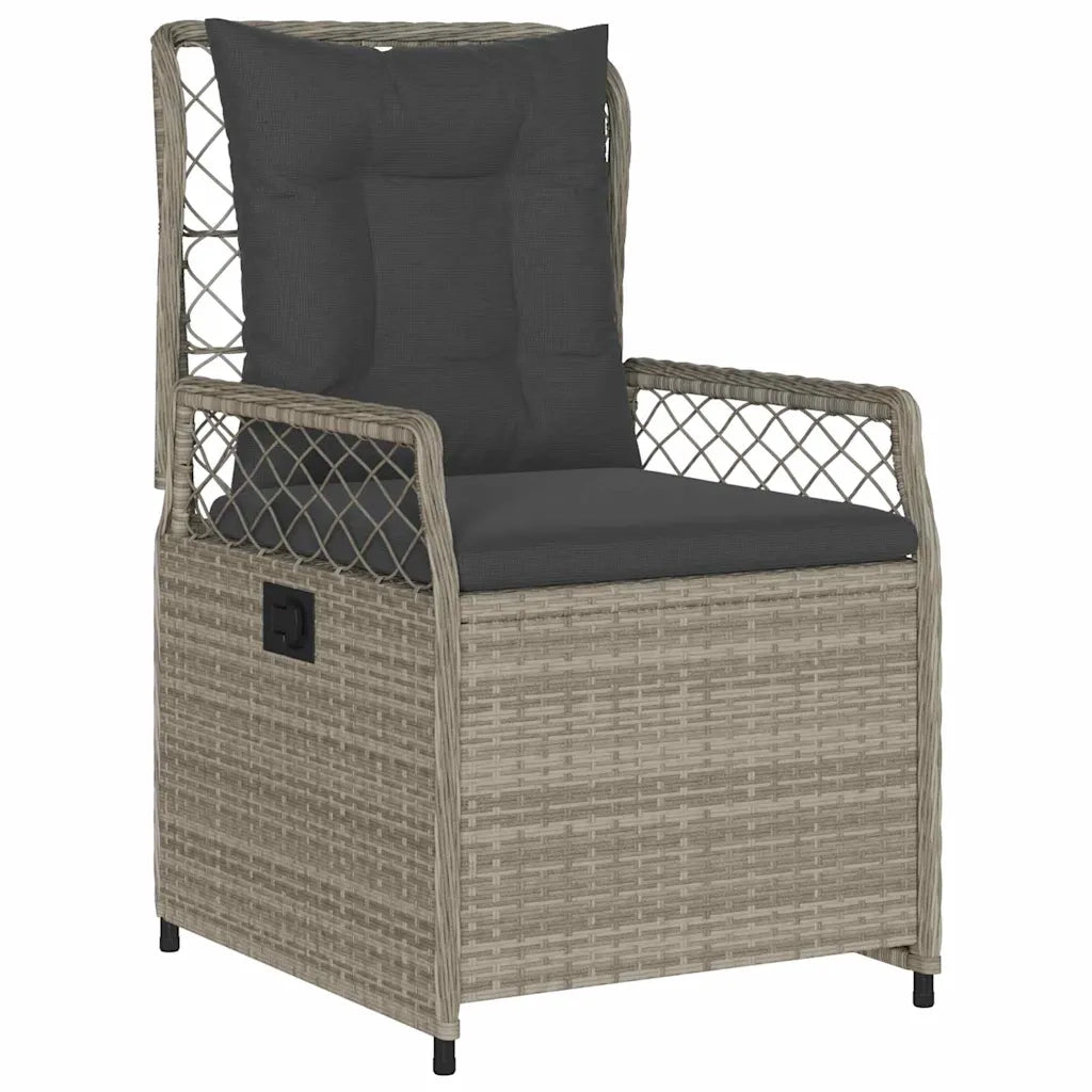 Set da Pranzo per Giardino 5 pcs Grigio chiaro polyrattan