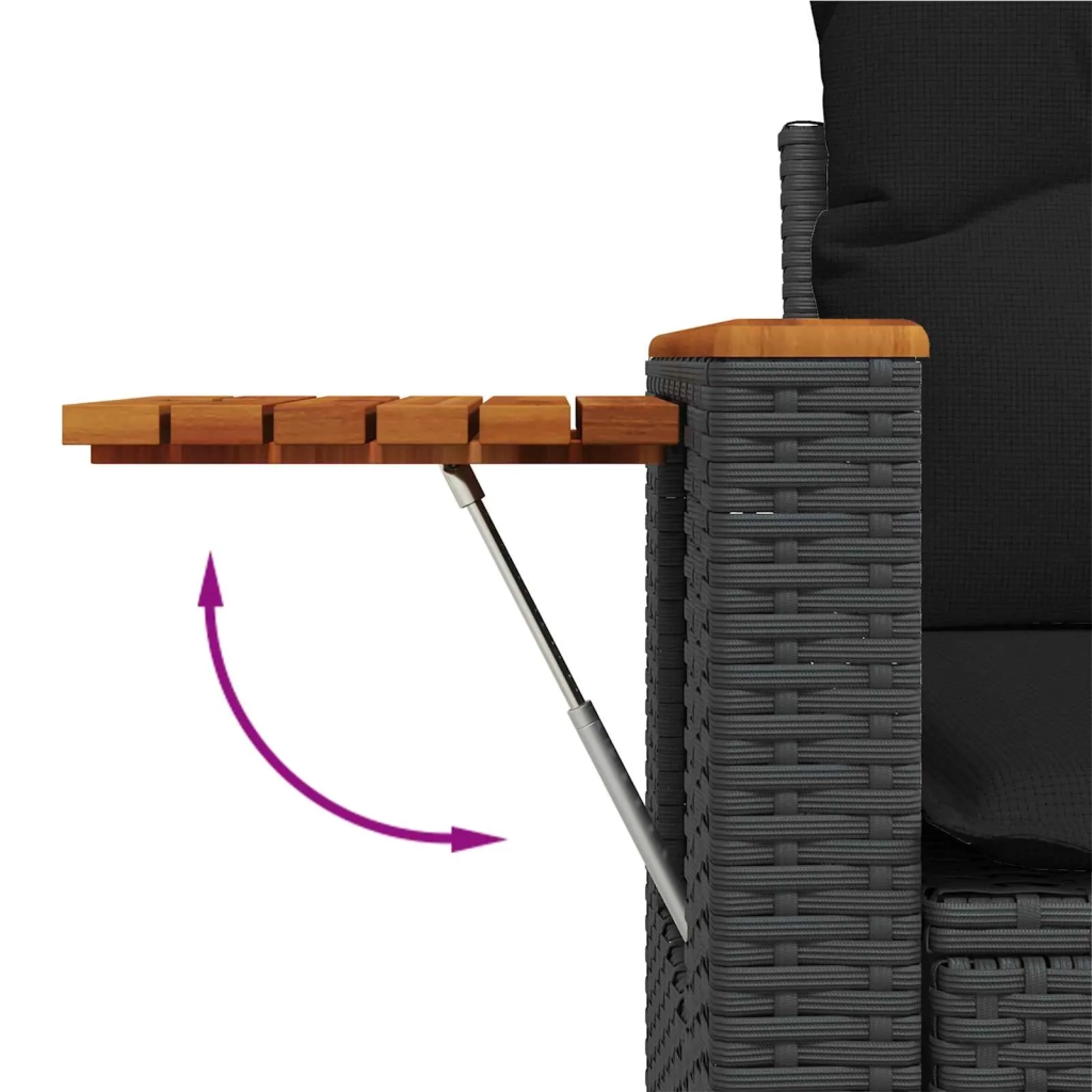 Set Divano da Giardino 8 pcs Nero polyrattan 3362989