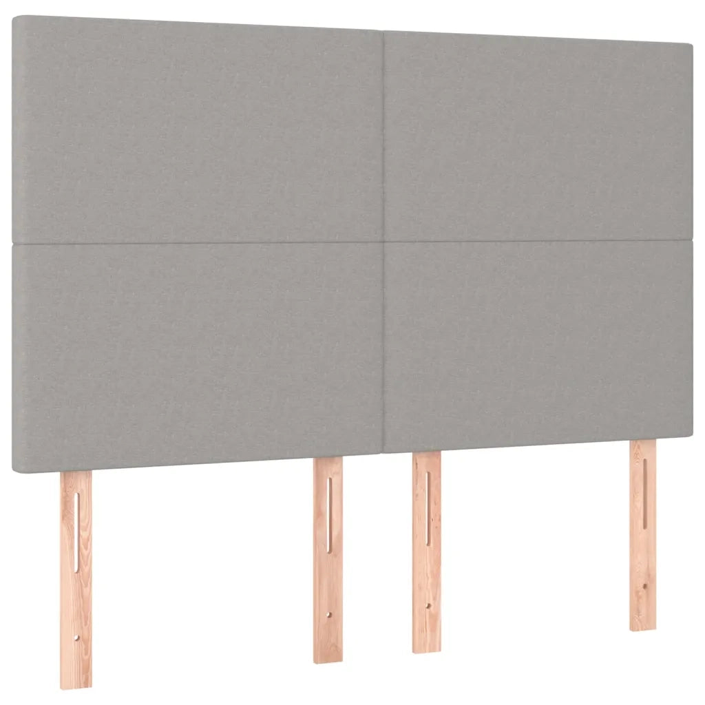 Testiera | Testata Grigio Chiaro 144x5x118/128 cm Tessuto