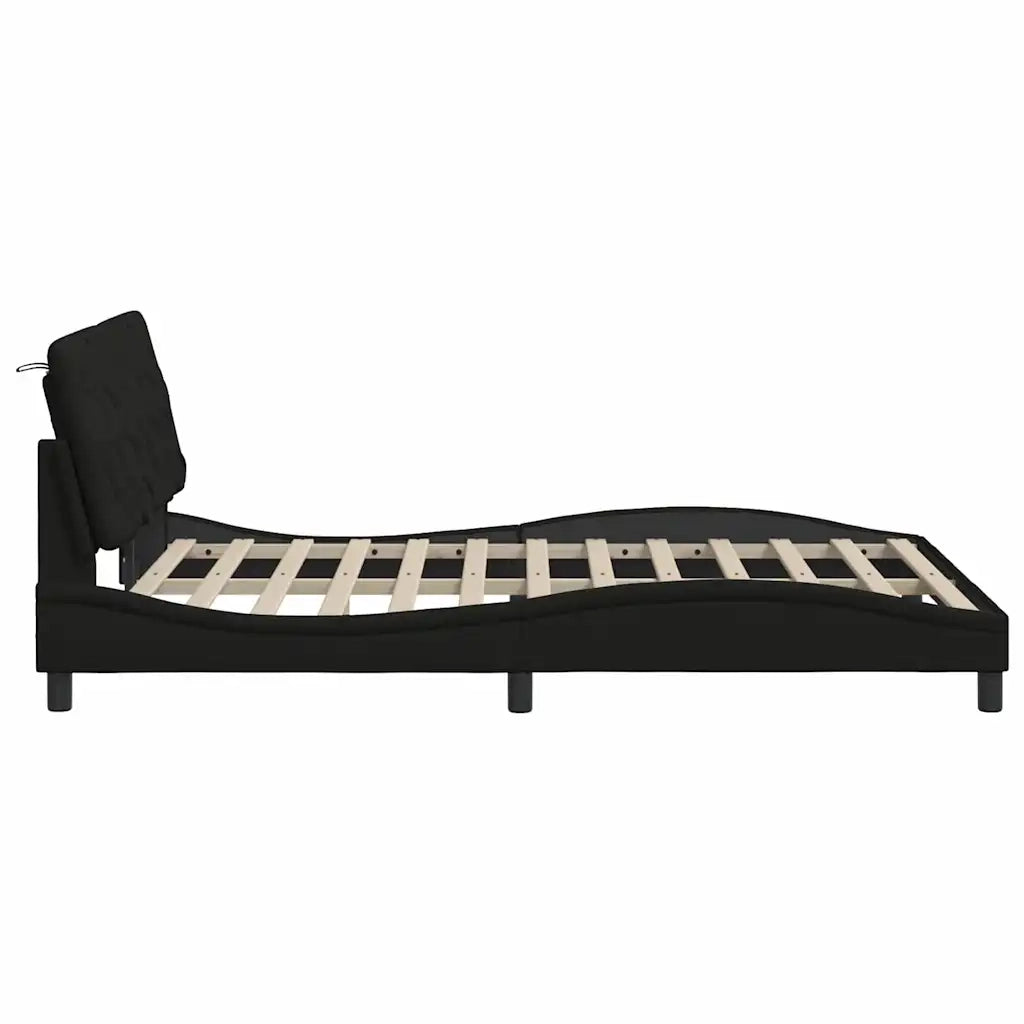 Letto matrimoniale | Letto per adulti | Giroletto senza Materasso Nero 120x200 cm Tessuto