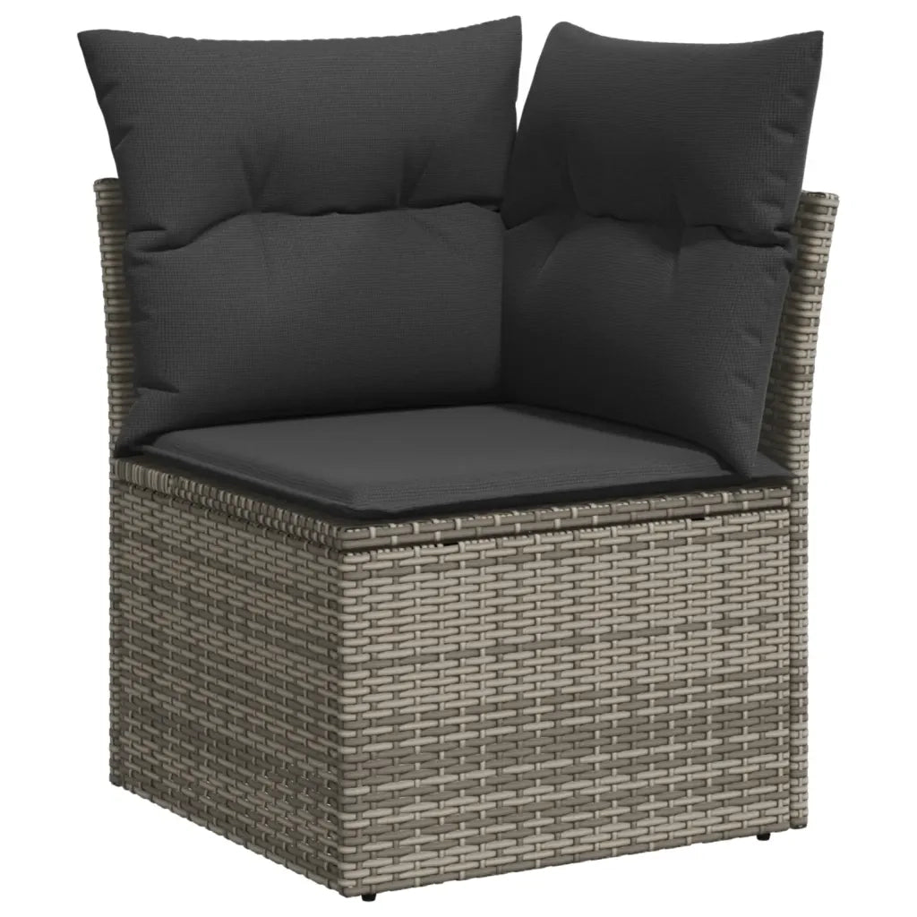 Set Divano da Giardino 9 pz con Cuscini Grigio in Polyrattan 3219959