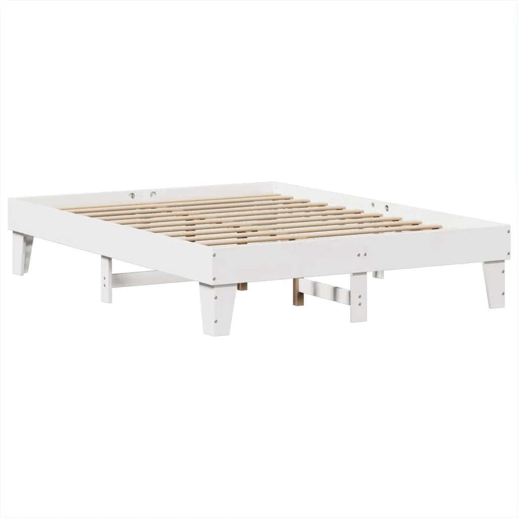 Letto matrimoniale | Letto per adulti | Letto senza Materasso Bianco 160x200 cm Legno Massello di Pino