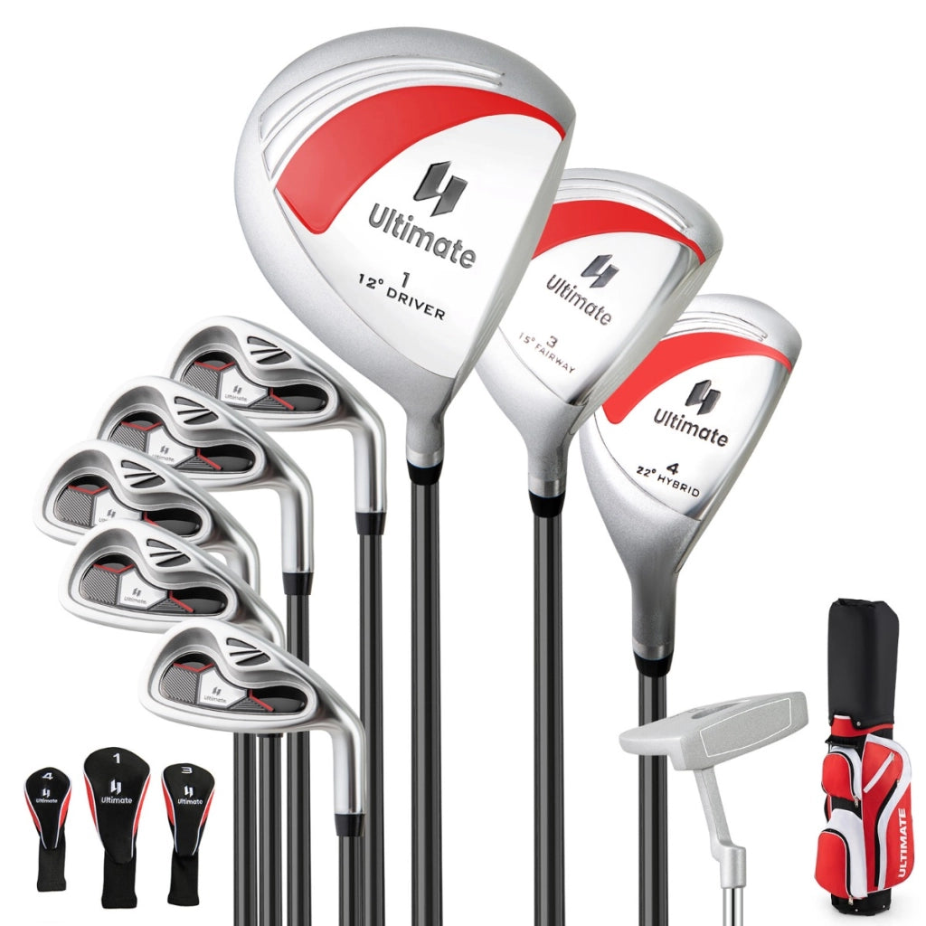 Set completo di mazze da golf per bambini destrimani, Set da golf per bambini da 8 a 10 anni Rosso-Golf