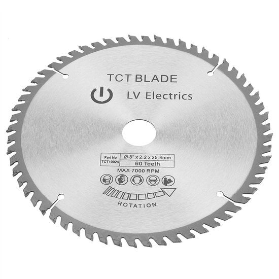 Lama circolare 200 mm - TCT Lama 60 denti - Legno/Alluminio/Poliuretani - Professionale - Denti in acciaio inox - Lame affilate per maggiore efficienza