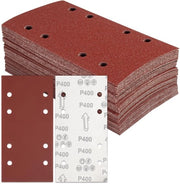 Set di Carta Vetrata 50 Fogli - Carta Vetrata 400 - Carta Vetrata 93 x 230 mm - Carta Vetrata con 8 Fori - Qualità Professionale - Materiale Duraturo - Set di Carta Vetrata