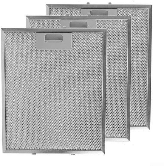 Filtro per aspirapolvere in set da 3 pezzi - Rete in alluminio lavabile - Filtro per aspirapolvere - 5 strati di filtrazione - 300 x 250mm - Compatibile con la maggior parte dei marchi