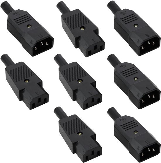 4 Set di connettori IEC320 C13 a C14 - Tensione AC 250V 10A Montaggio facile
