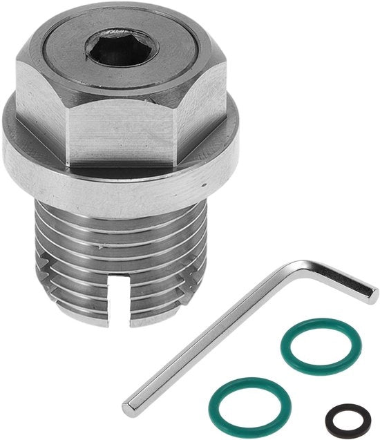 Olio Pan Drain Bolt a Vapore in Acciaio Inossidabile con M16.1x1.5 mm 1 x Filtro di Scarico 1 x Chiave a Lama a 6 Vorbesi 2 x Anelli Verdi 1 x Anello Nero