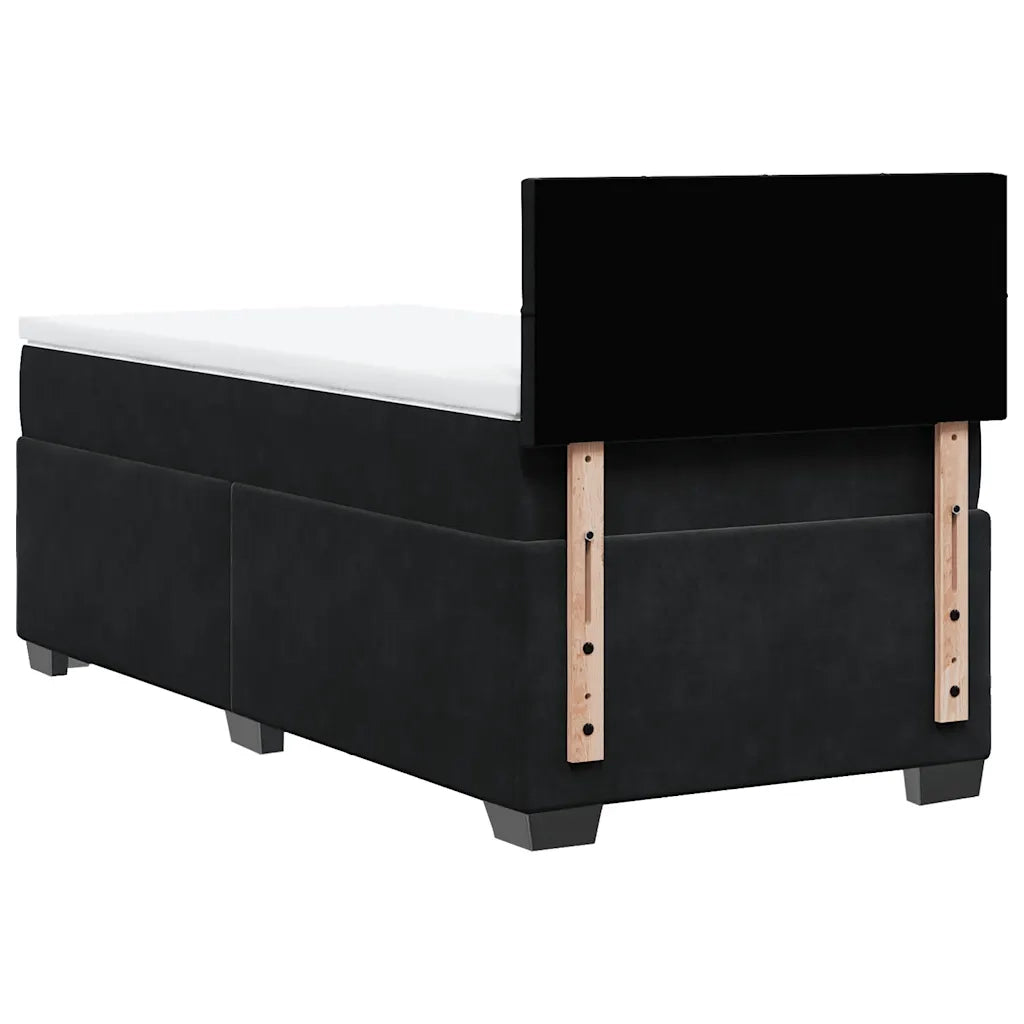 Giroletto a Molle con Materasso Nero 90x190 cm in Velluto 3288500