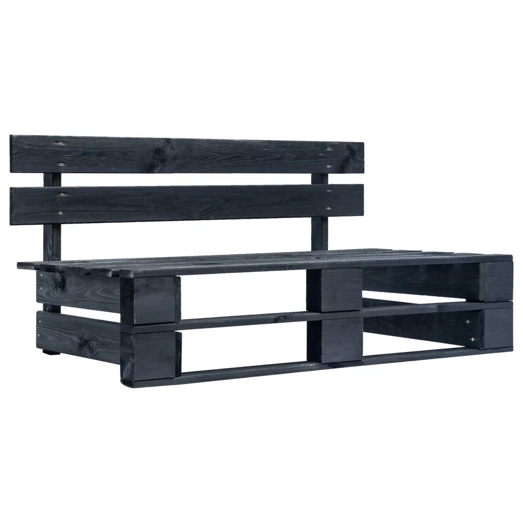 Set Divani in Pallet con Cuscini 4 pz in Pino Impregnato Nero 3066723