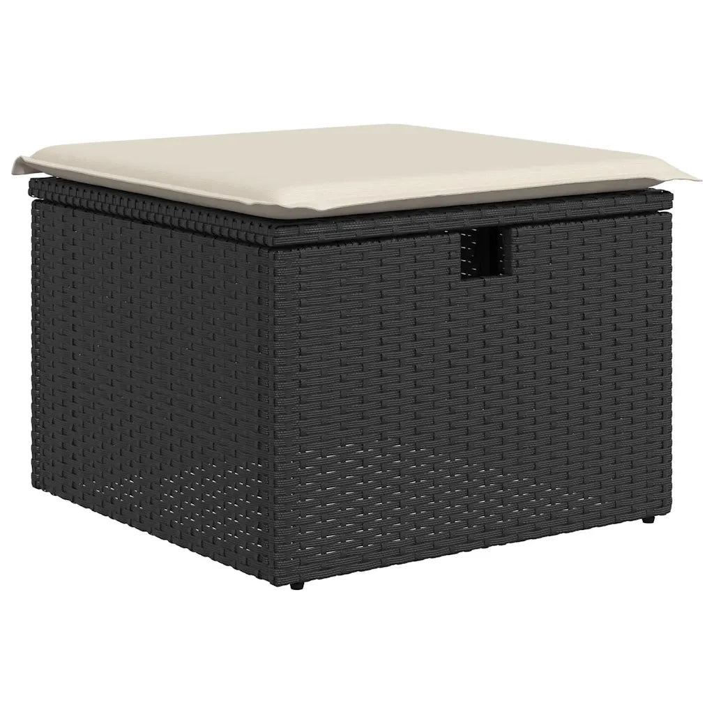 Set Divani da Giardino con Cuscini 7pz Nero Polyrattan 3325976