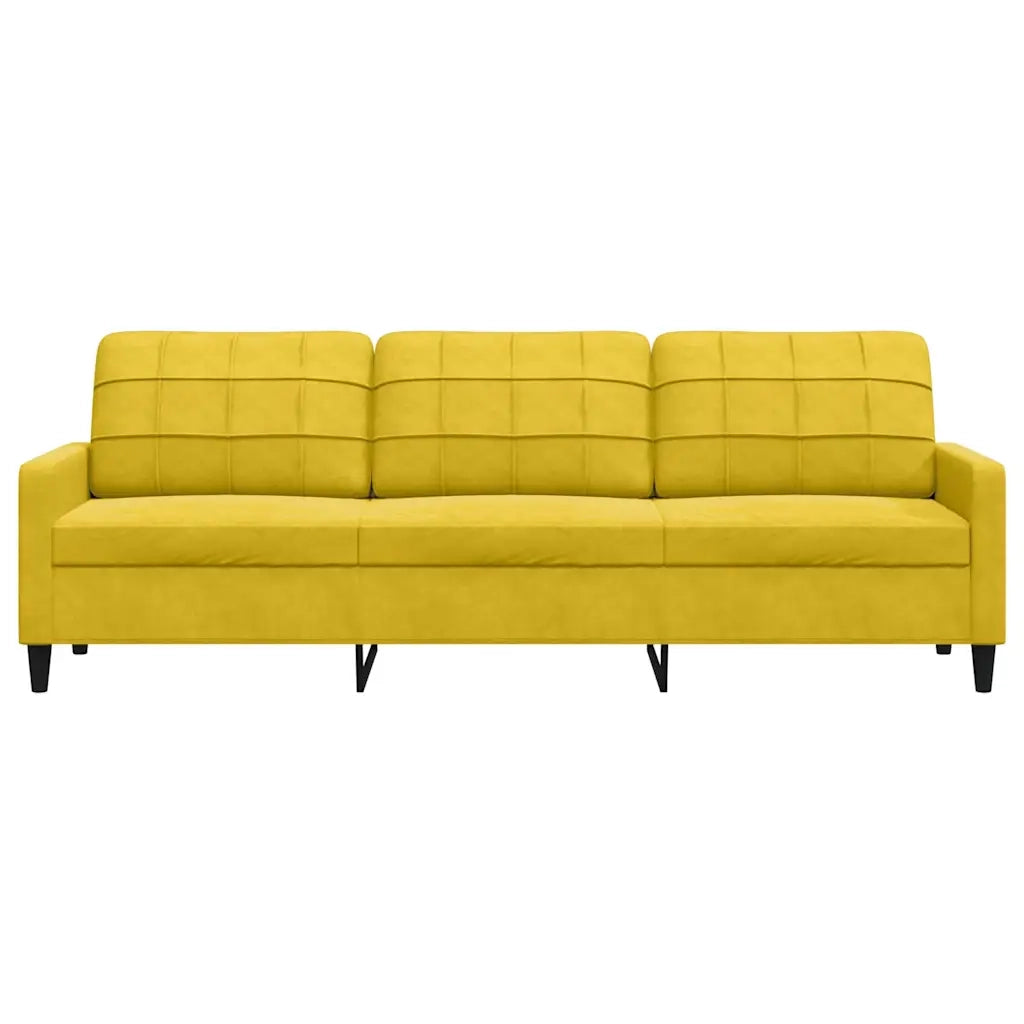 Divano a 3 Posti Giallo 210 cm in Velluto 4007650