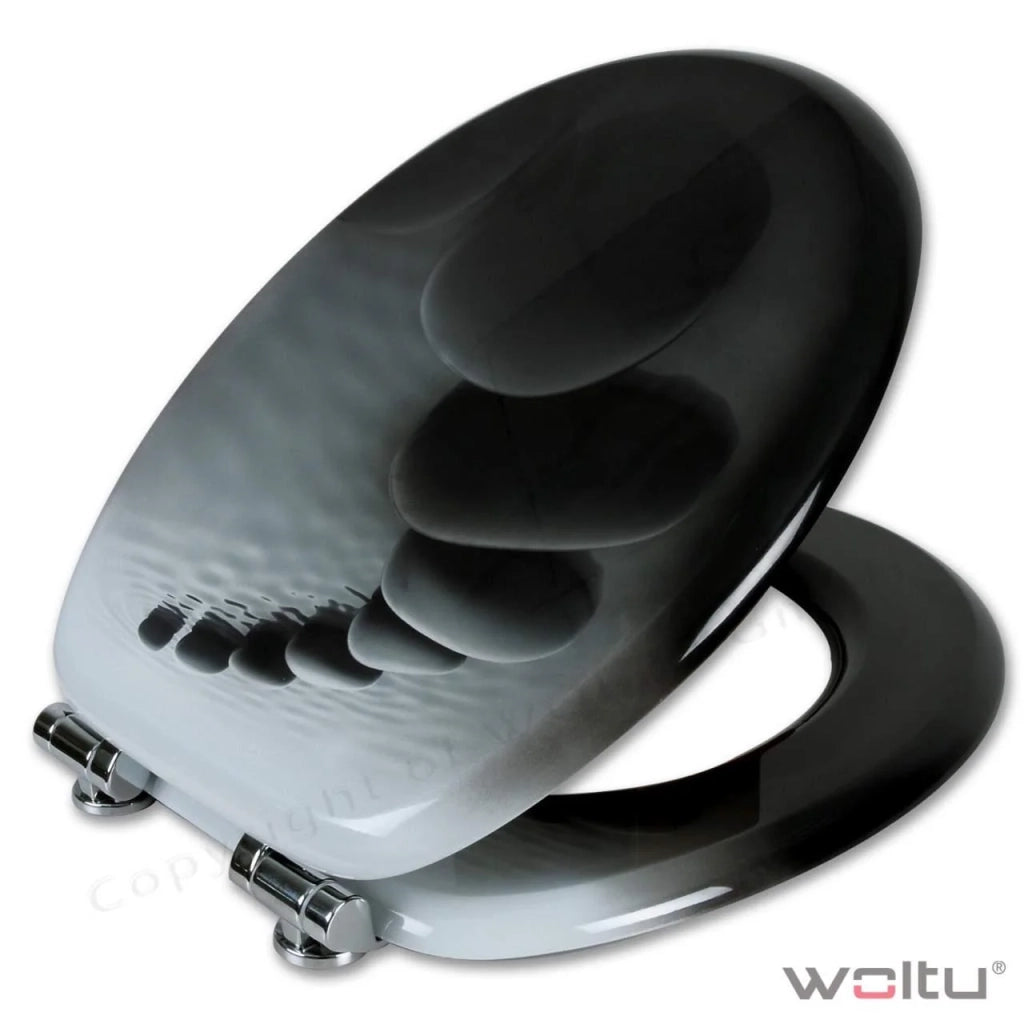 Sedile WC in MDF con motivo pietra nera 19_0000742