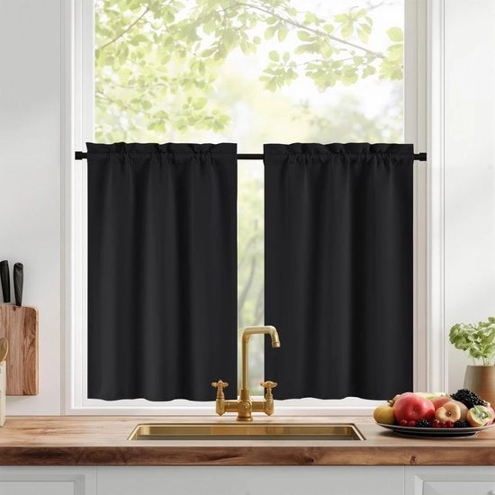 Veli Raccordi per Finestre - Verdustera - 2 Pannelli - 60B x 60H cm - Adatto per Salotto/Camera da Letto/Cucina - Lavabile a Mano - Tende per Finestre