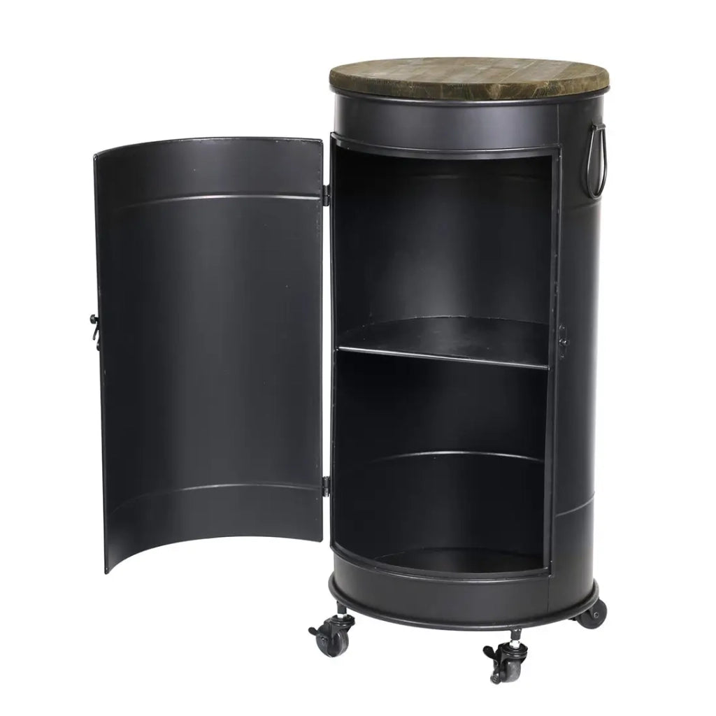 Bar mobile collezione OLD GLORY stile industriale - Diametro 40cm, Altezza 85cm