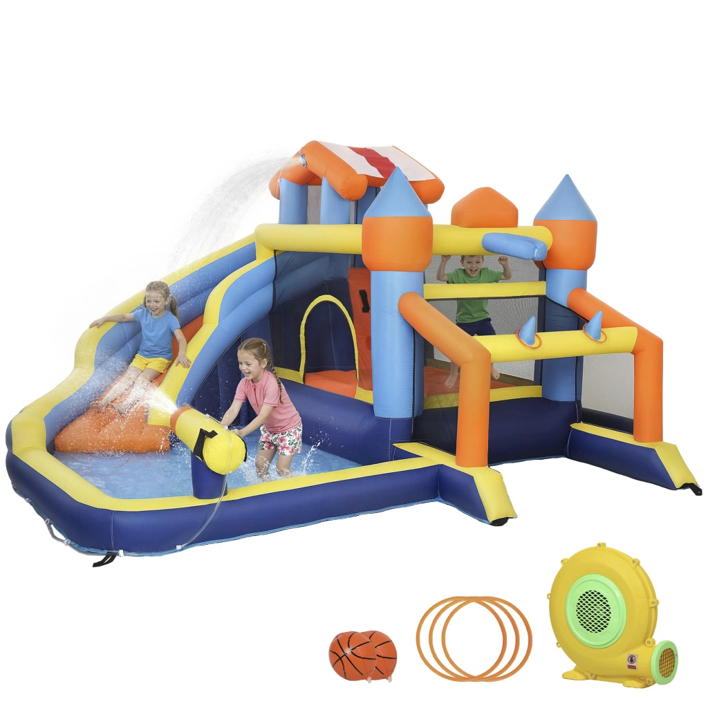 Castello gonfiabile 8 in 1 con scivolo trampolino ¨C Minimal ¨C 550W
